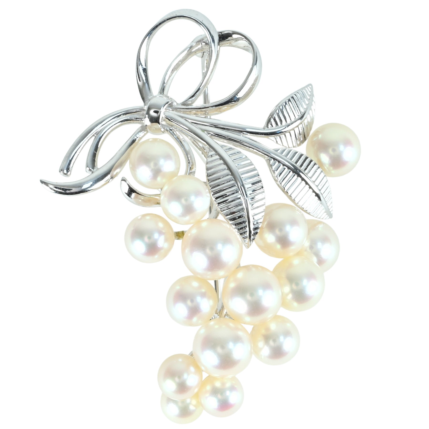 中古】MIKIMOTO ミキモト K14WG AKOYA PEARL BROACH アコヤパール