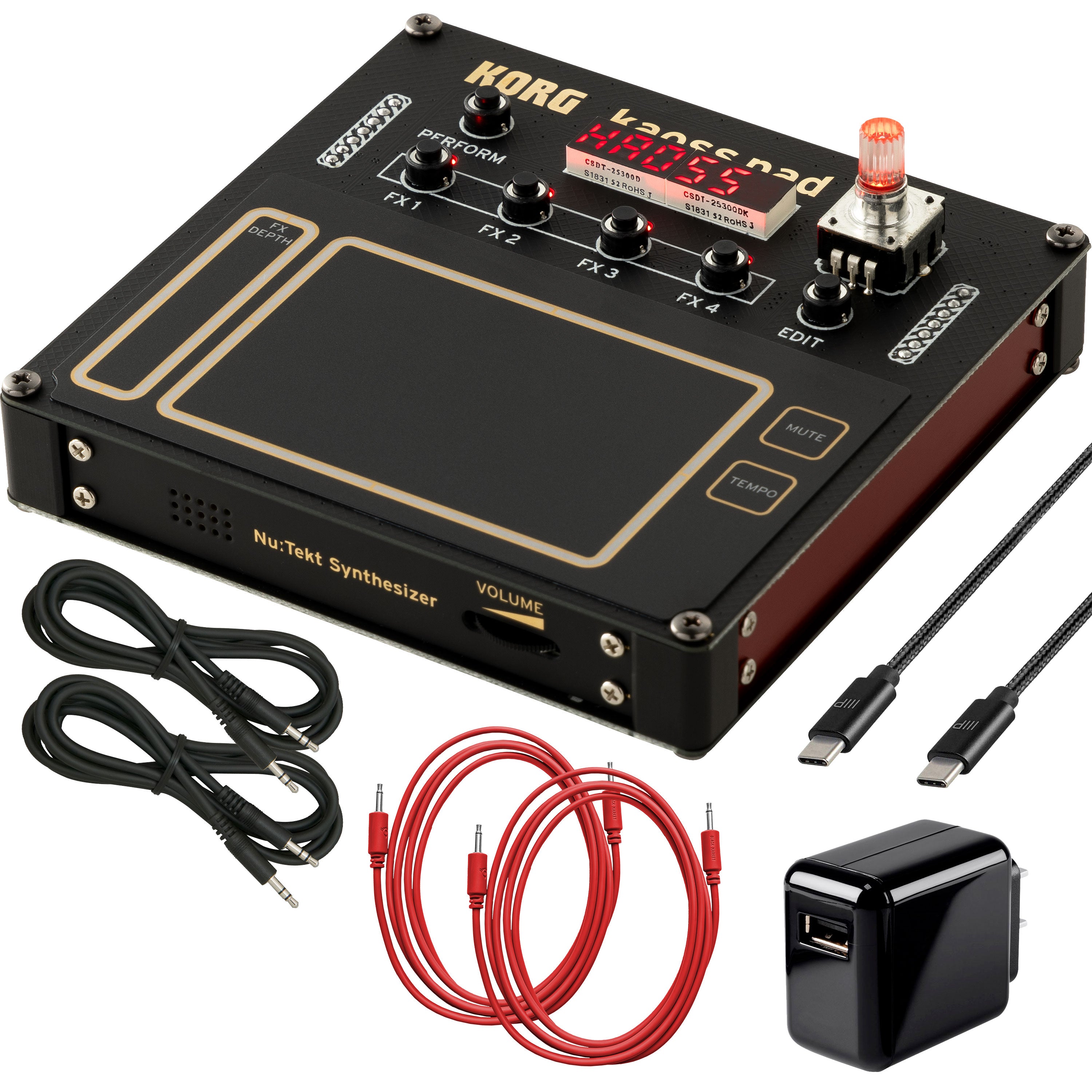 Korg Nu:Tekt NTS-3 Kaoss Pad Programmable Effect Kit POWER & CABLE