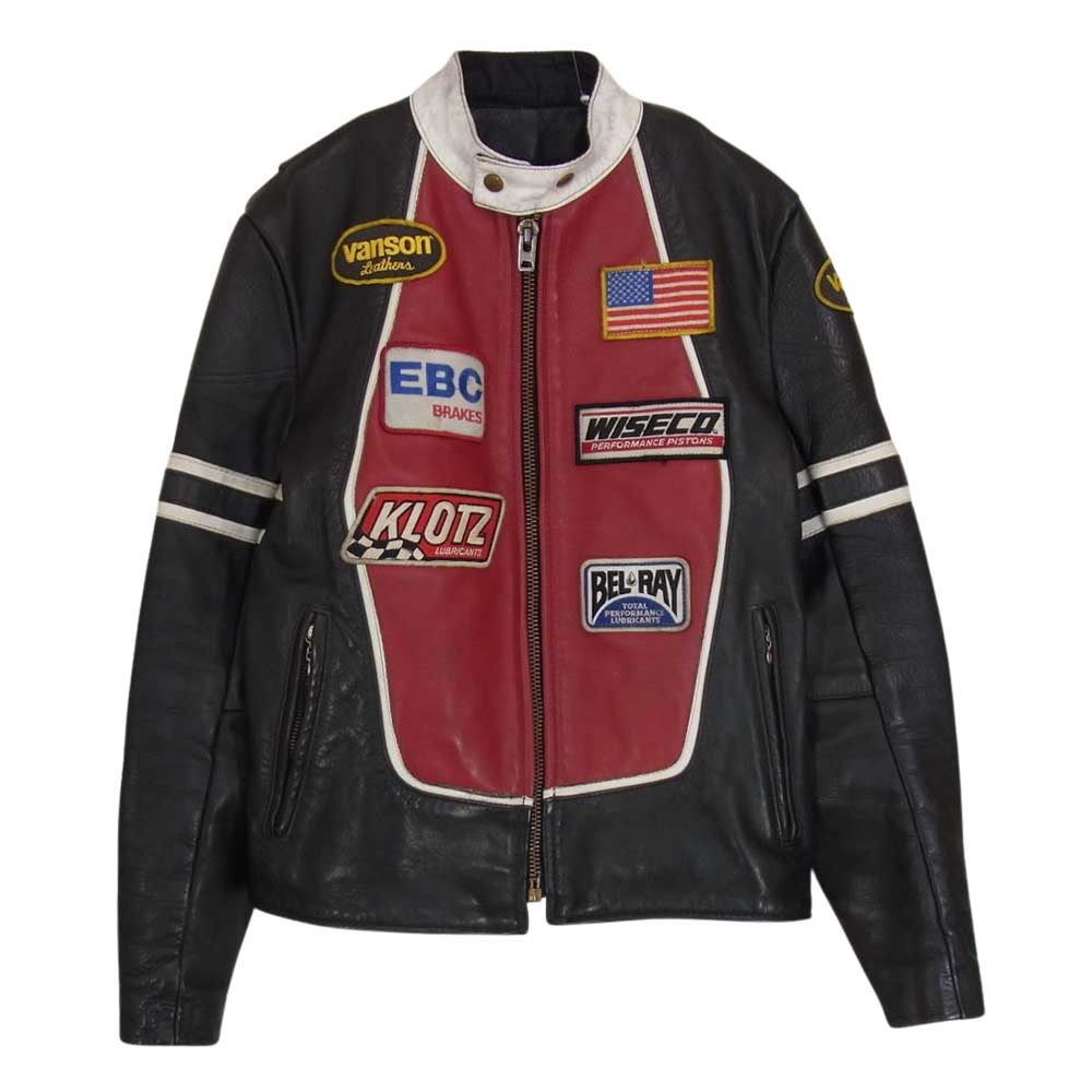 VANSON バンソン RJP シングル ライダース ブラック系 40【中古