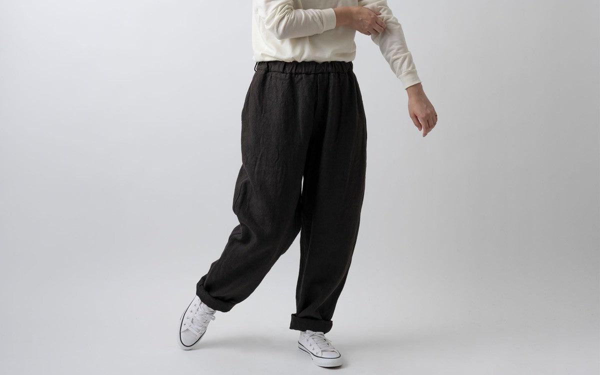 MITTAN / 亜麻苧麻ロングパンツ こげ茶 PT-91 / unisex – PINT_MN