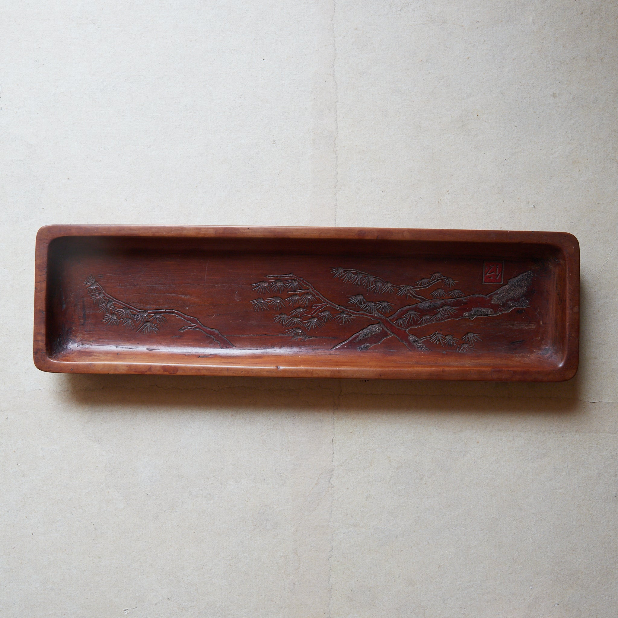 江戸-明治時代 木彫松図長方盆（1603–1912CE） | 入蘆花（ロカニイル）