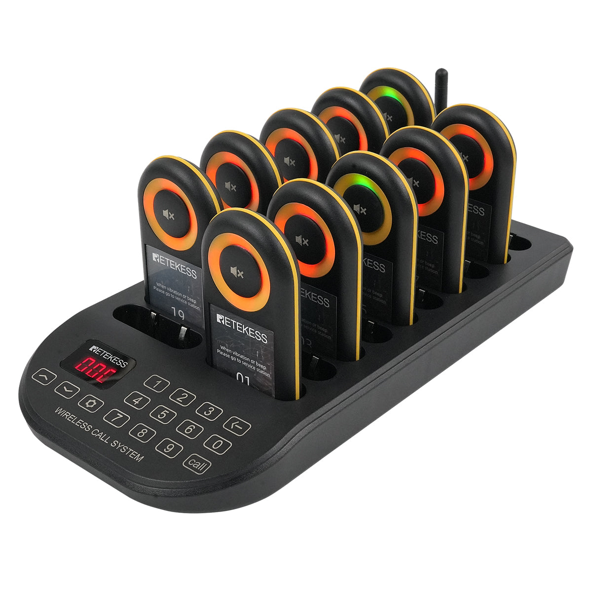 Retekess TD169 ワイヤレス呼び出しベル500米 音量調節可能、選択可能