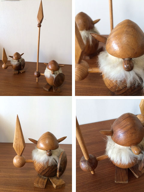 60'sビンテージ 木製人形 ノギンス・バイキング 東欧・北欧雑貨