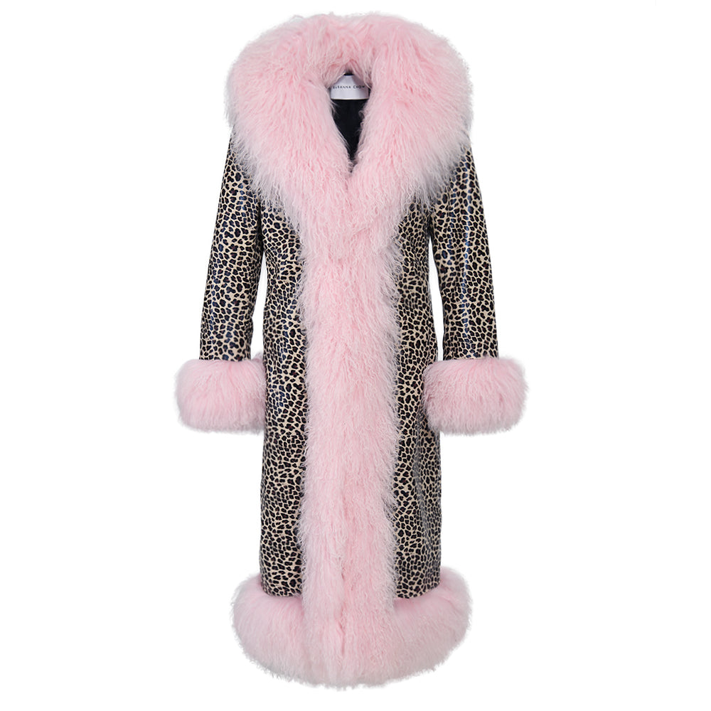 Dorothy Leopard Leather Shearling Maxi Coat – SUSANNA CHOW
