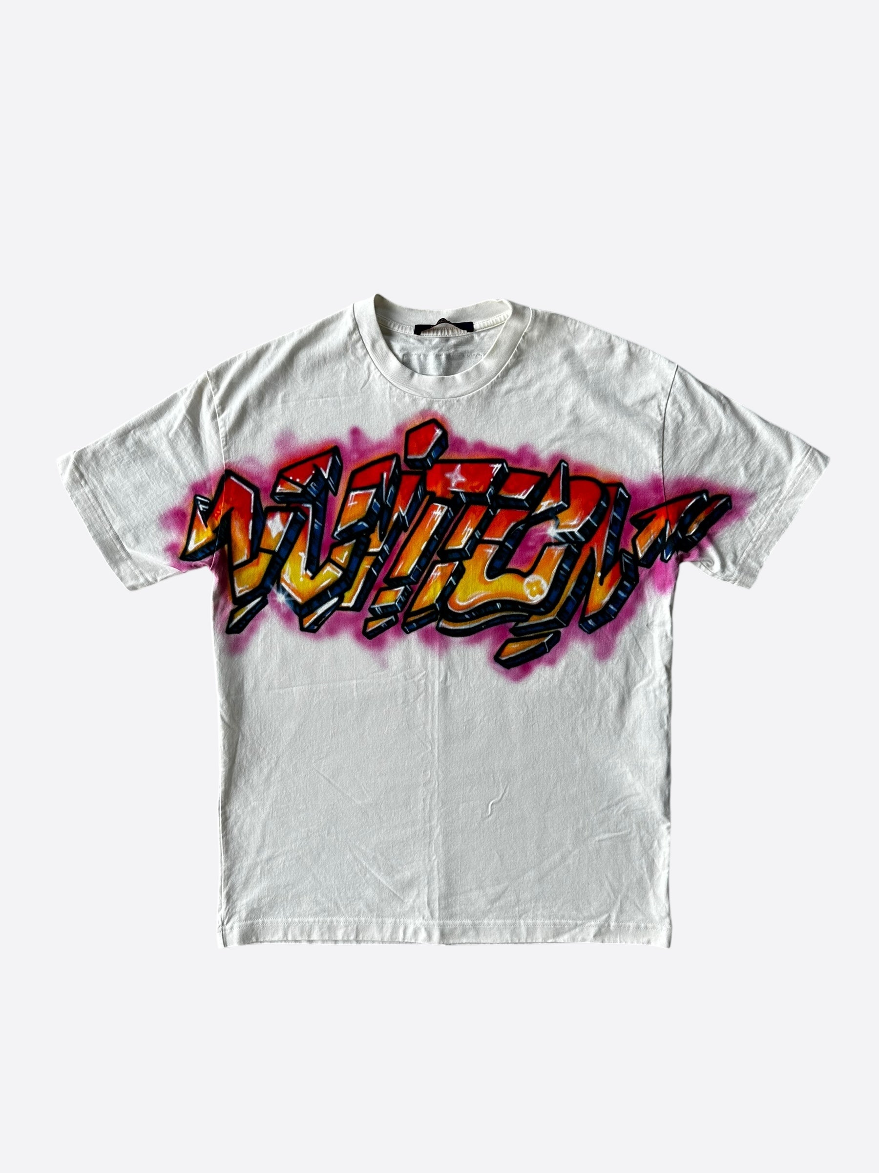 Louis Vuitton White Graffiti Logo T-Shirt – Savonches