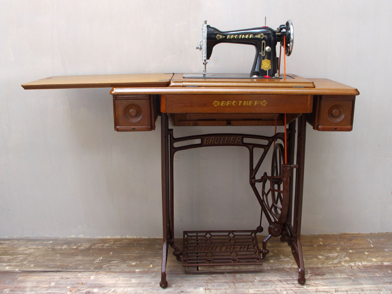 最終値下】BROTHER 足踏みミシンテーブル アンティークテーブル レトロ