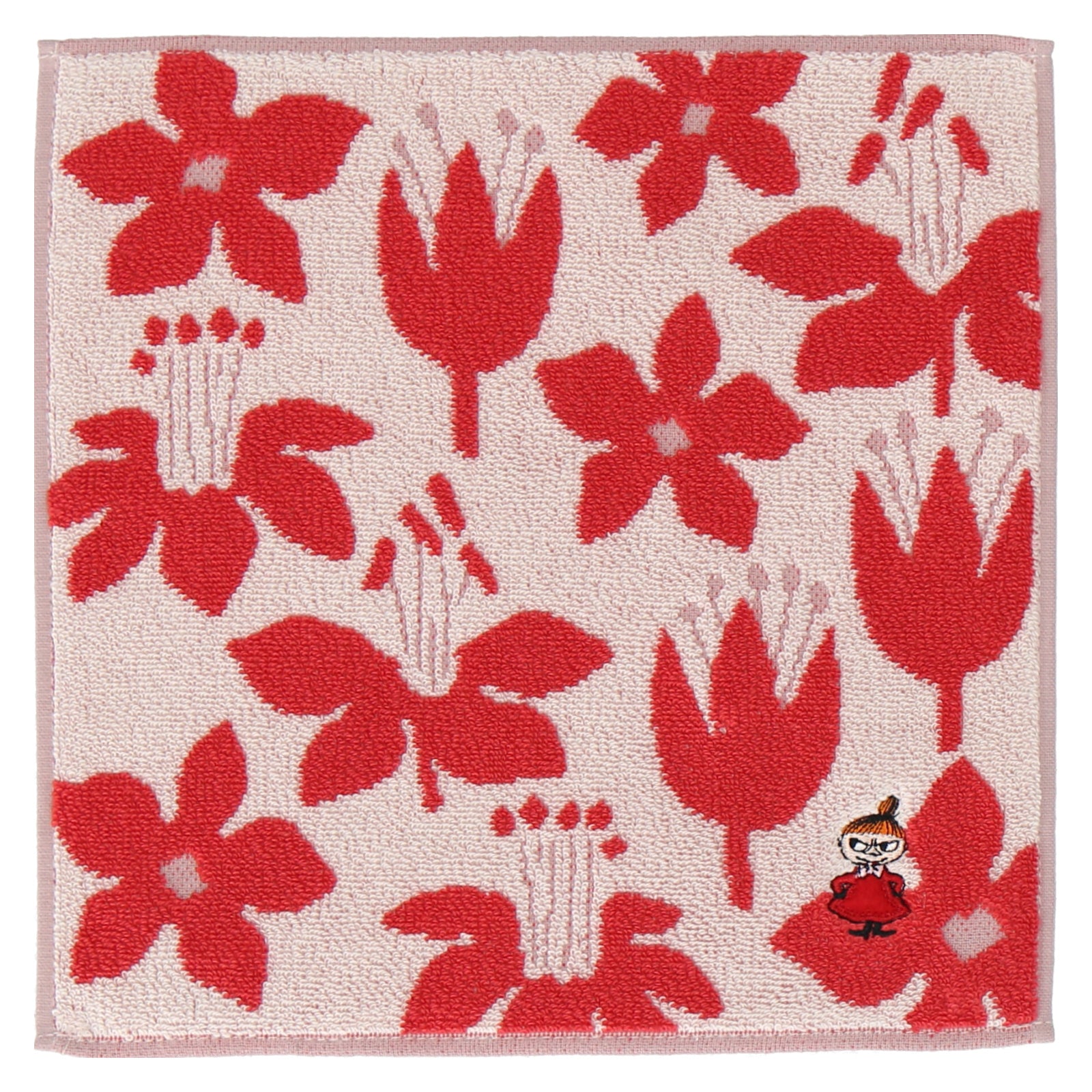 NEW】タオルハンカチ ワンポイント刺繍 リトルミイ #285a レッド