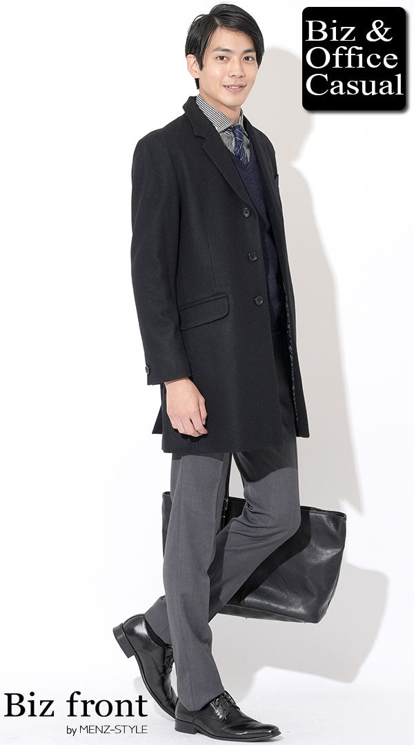 デプレ キッドモヘヤミニシャギー チェスターコート ネイビー最 安値