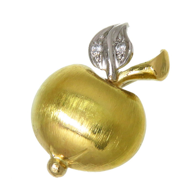 リンゴモチーフ/果物 ダイヤモンド ペンダントトップ K18ゴールド 18金