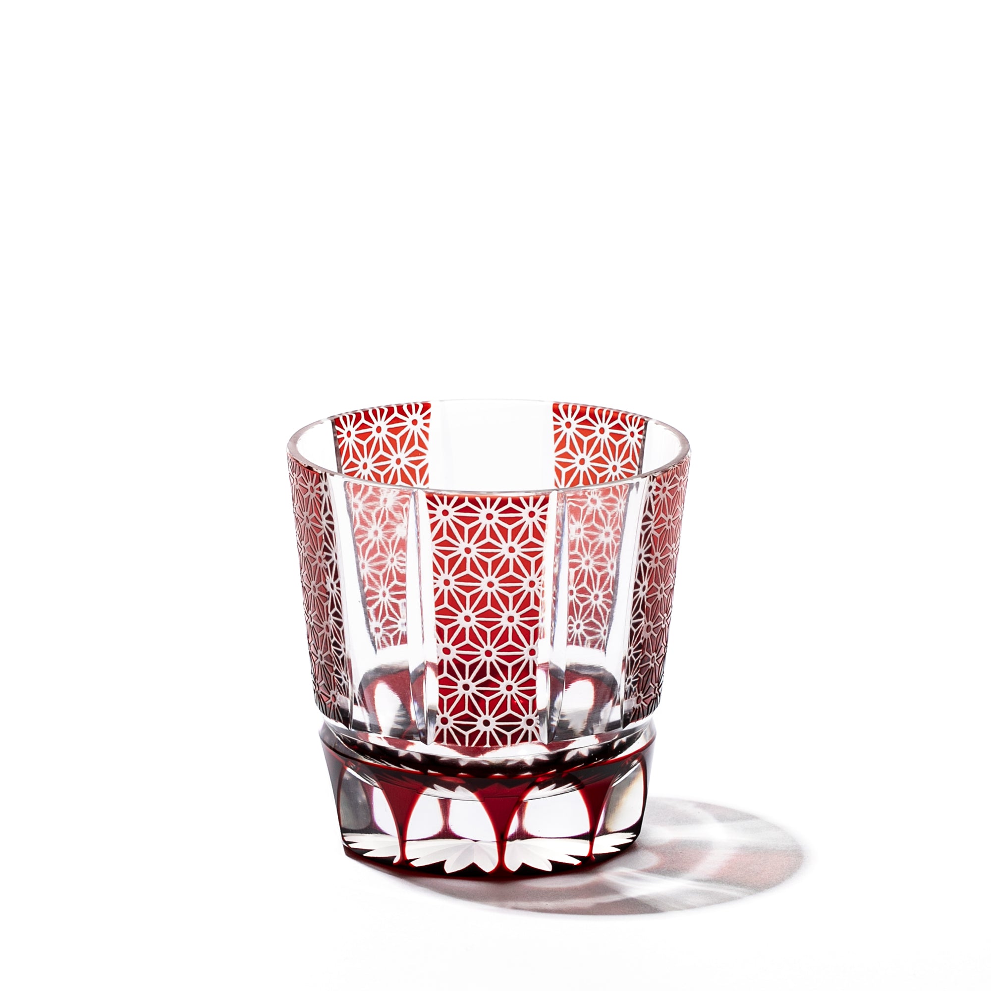 江戸切子 麻ノ葉紋 フリーカップ 赤 ｜江戸切子グラスならTABLEAU