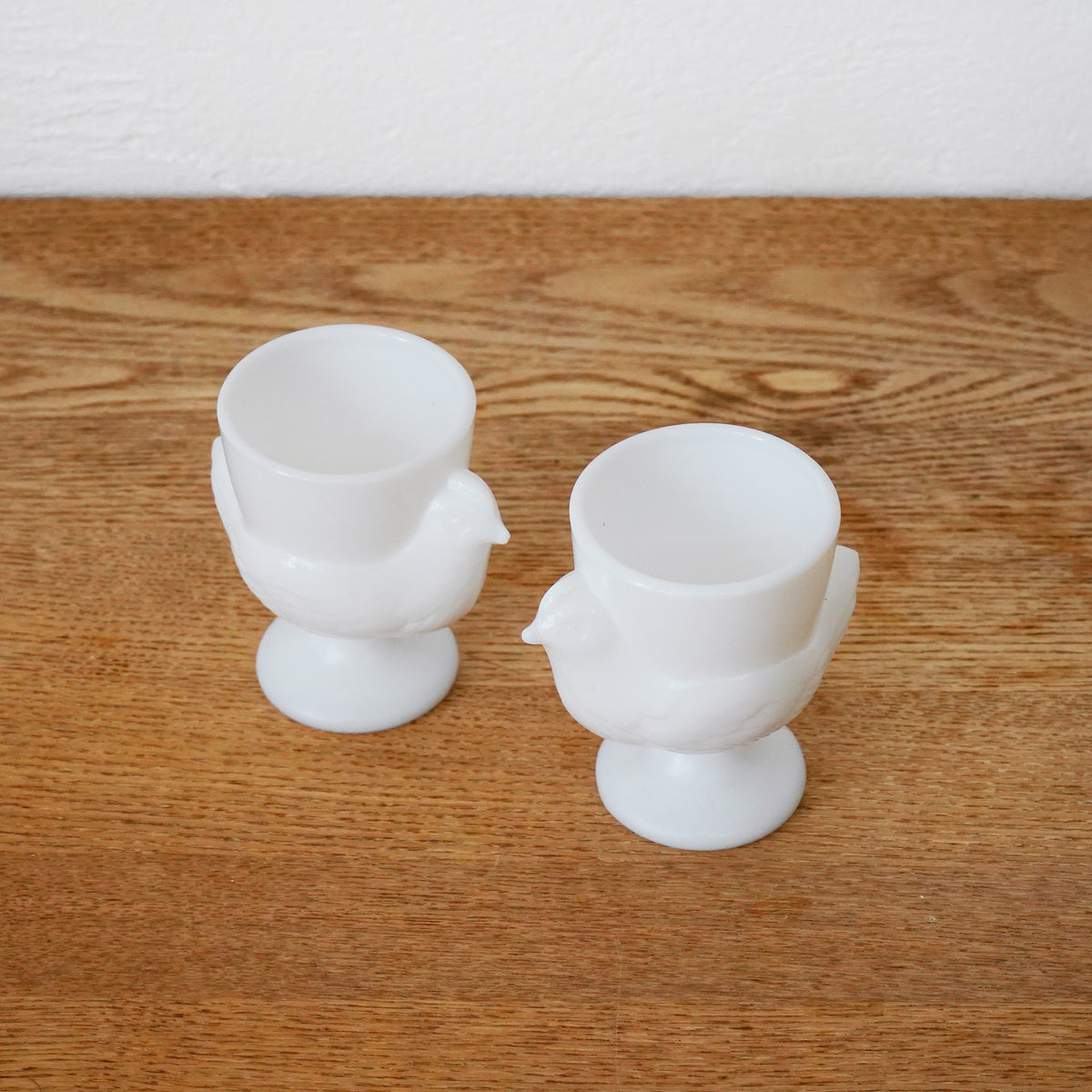 French Vintage Pair Egg Stand / フランス製ミルクガラス・エッグ