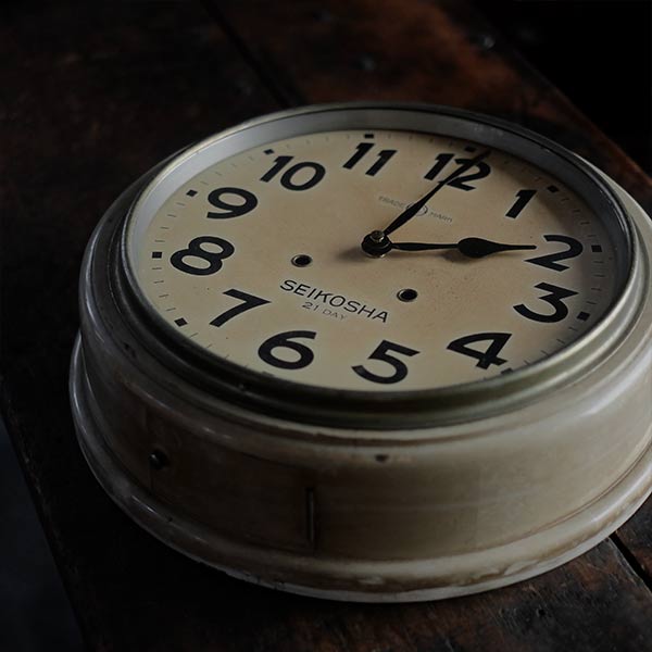 昭和初期 SEIKOSHA（精工舎）掛け時計 電池式クオーツムーブメント交換