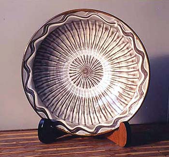 E196）重要無形文化財指定 民芸 古い おんた 小鹿田焼 小石原焼 櫛書き