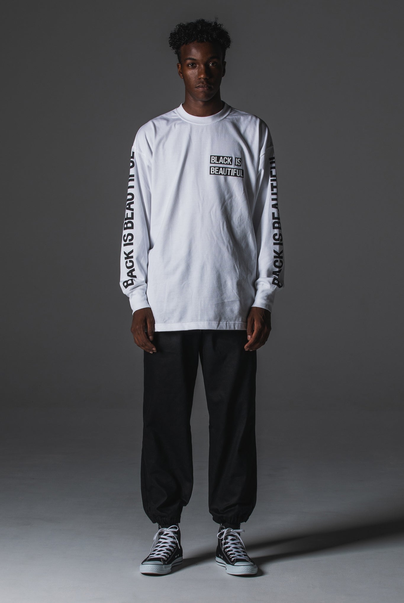 BLACK IS BEAUTIFUL ブラックイズビューティフル | ロンT ホワイト