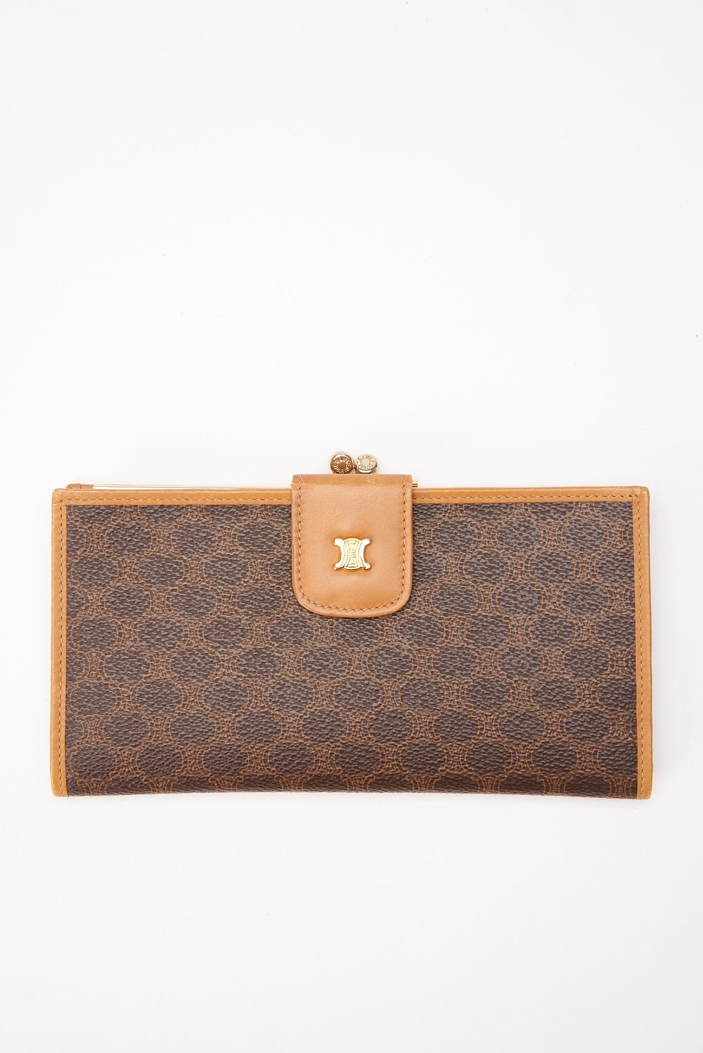 Vintage Celine Triomphe Canvas and Leather Wallet – The Hosta