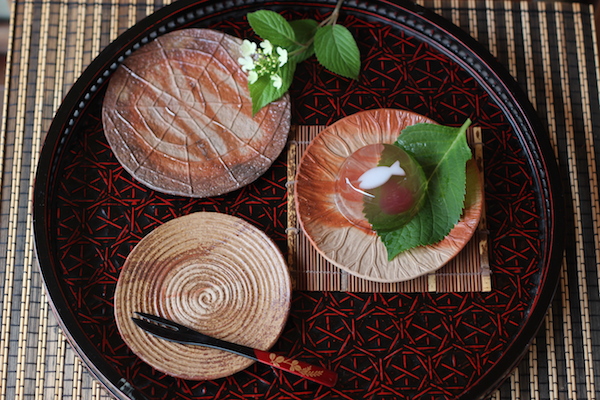 備前焼 葉皿 菓子皿 銘々皿 5枚セット 備前焼「桜葉銘々皿」 緋襷 5枚