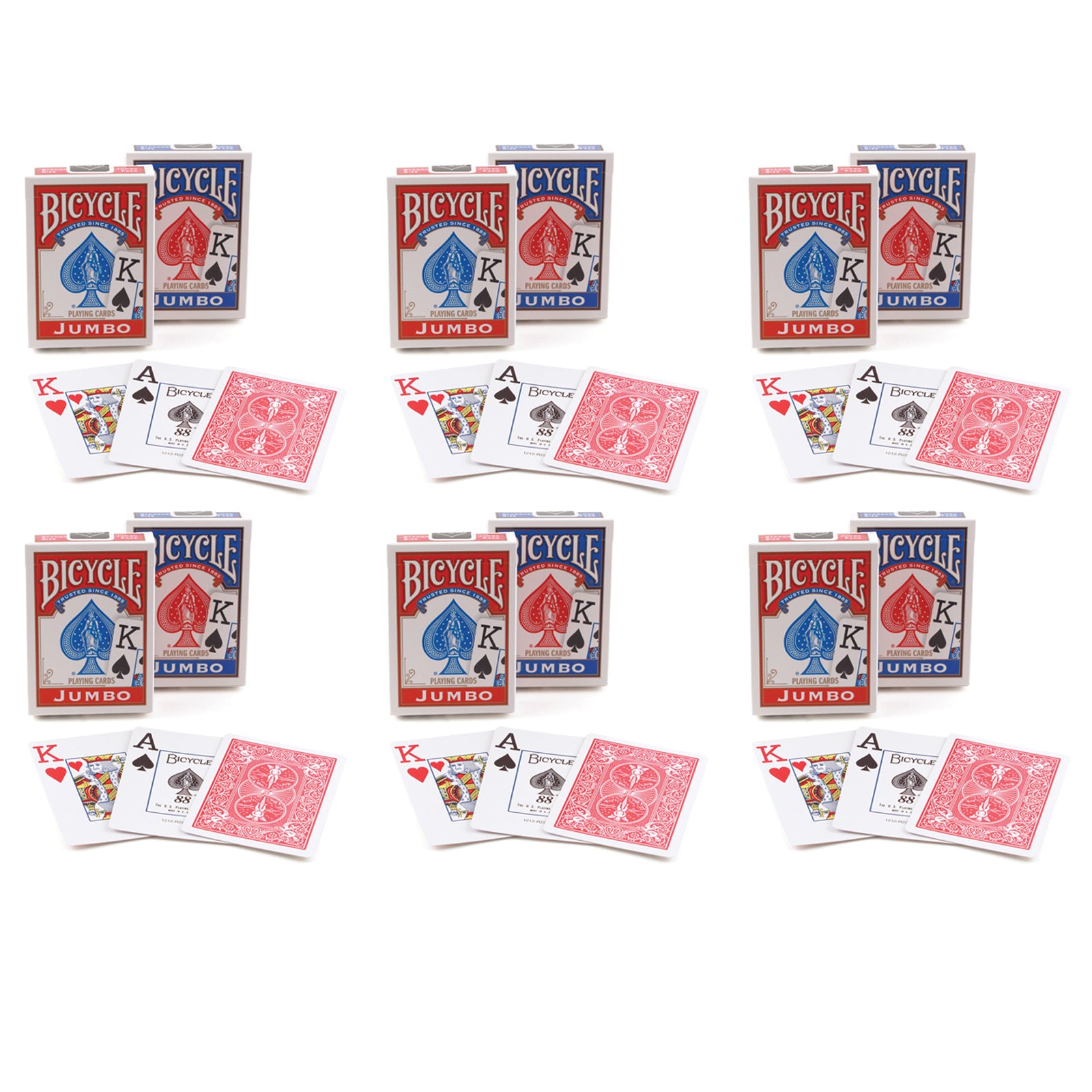 Bicycle Jumbo Index Playing Cards, 6 Colorful Decks – Toys