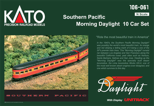 Kato 106-061 N Southern Pacific Morning Daylight 10-Car Passenger