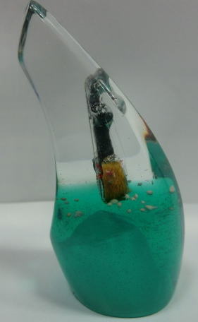 アアクリル三線バチ、ミニチュア三線入りバチ（沖縄三線のてぃだ屋）