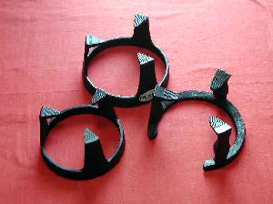 銅製 五徳 三猫 猫 火鉢 囲炉裏 茶道具 鍋置き 蓋置 金属工芸 三匹猫