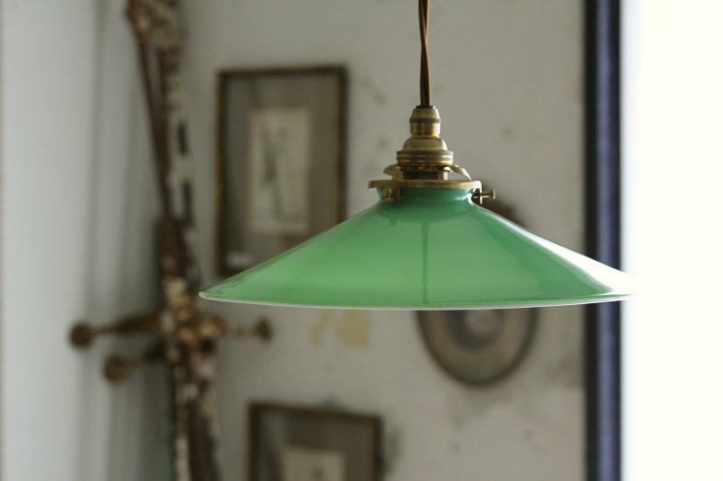 アンティーク ローズ 【緑】 ランプシェード フランス 薔薇 グリーン