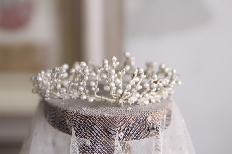 花かんむり 花冠 ワックスフラワー フランス アンティーク フランス