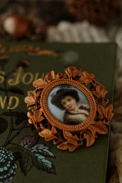 アンティーク アメリカン ミニアチュール 絵画 額装品 陶板画 美術品