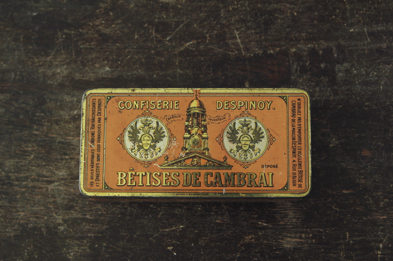 ブリキ缶フランス1920-30年代Bêtises de Tournai