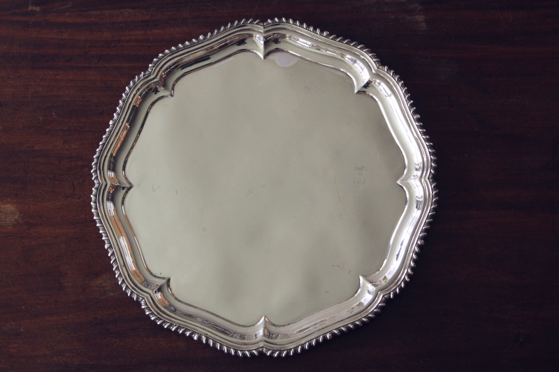 Mappin & Webb 銀メッキ円形トレイ マッピン&ウェッブMappin and webb