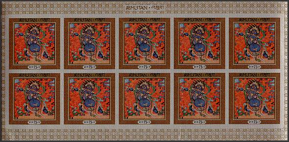 1576 外国切手 ブータン 美術 名画 特殊素材製切手8種 未使用 1576 外国