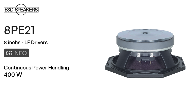 8PE21 8Ω - LF Drivers - B&C Speakers