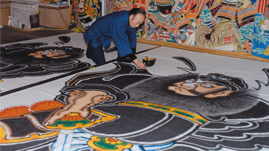 耕雲 第十四代 大畑力三 益子焼き 直径37cm武者絵皿