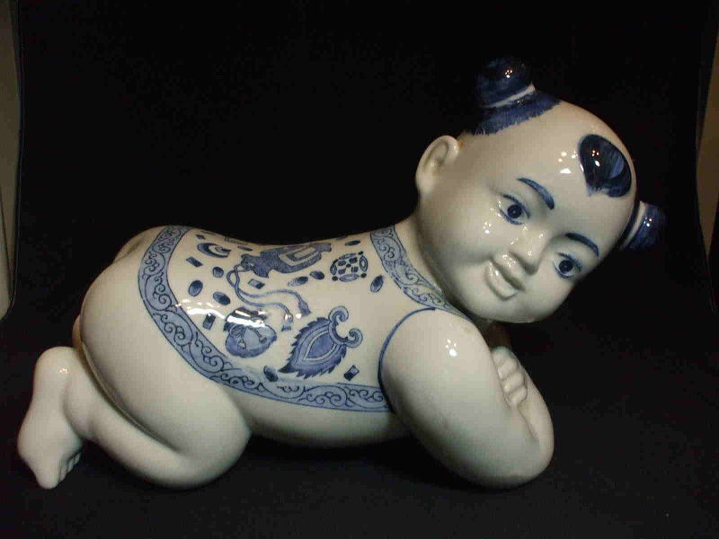 唐子の陶枕 中国陶磁器