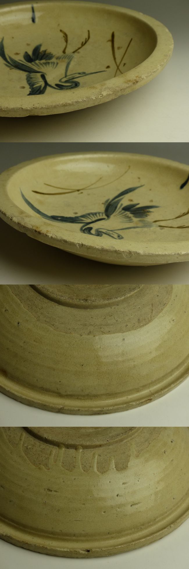 古美術 猫 - 絵瀬戸鶴文石皿 | 古美術品専門サイト fufufufu.com