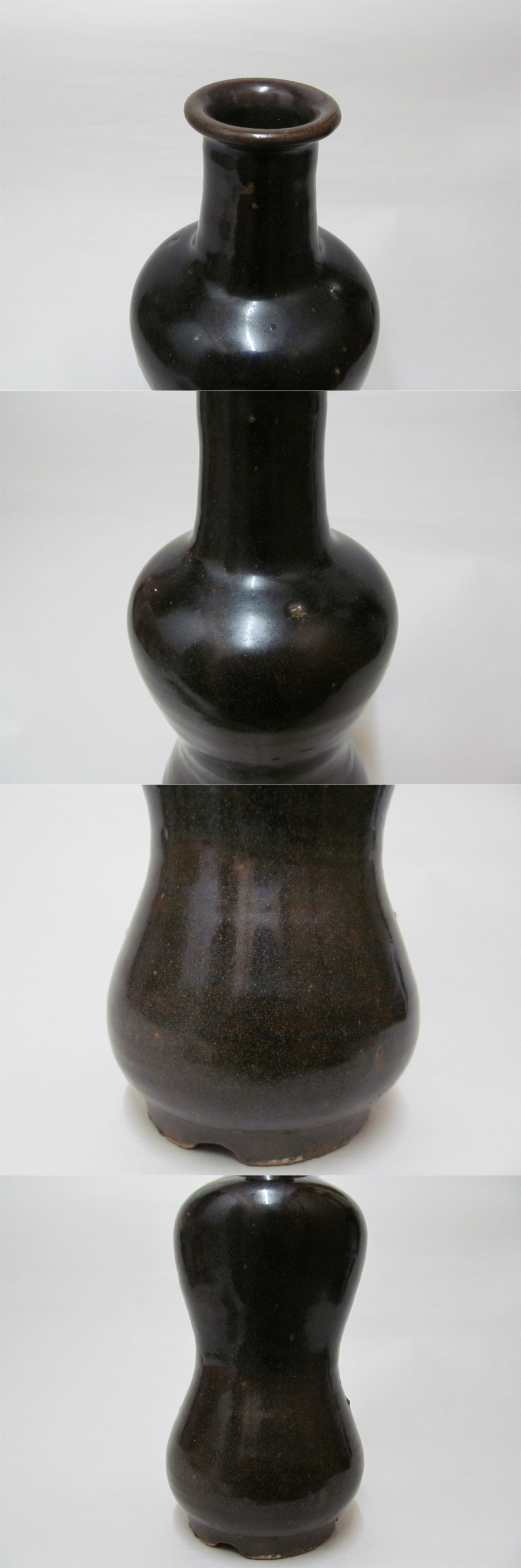 骨董 アンティーク 琉球古陶 沖縄 酒器 黒釉徳利 一輪挿し 渡名喜瓶 嘉瓶