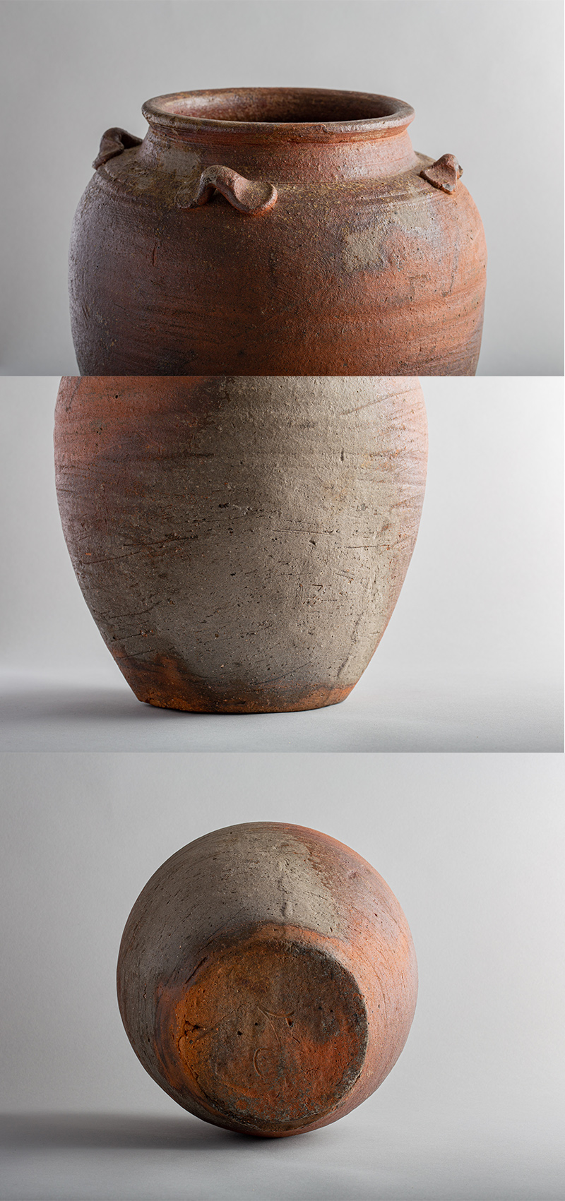 骨董 タイ 古都 スワンカクローク窯の耳付き、花瓶 骨董 タイ 古都