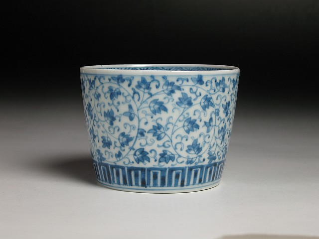 517 古伊万里大振染付唐子踊図蕎麦猪口 幕末 517 古伊万里