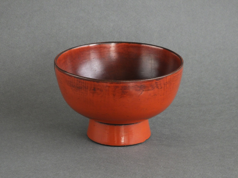 朱呂色根来椀五客 新品同様 高級漆器 蔵出し 骨董 朱呂色根来椀五客