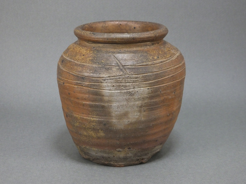 桃山美術 備前 櫛描波状文茶壺 刻書「キ」窯印 骨董品 桃山美術 備前