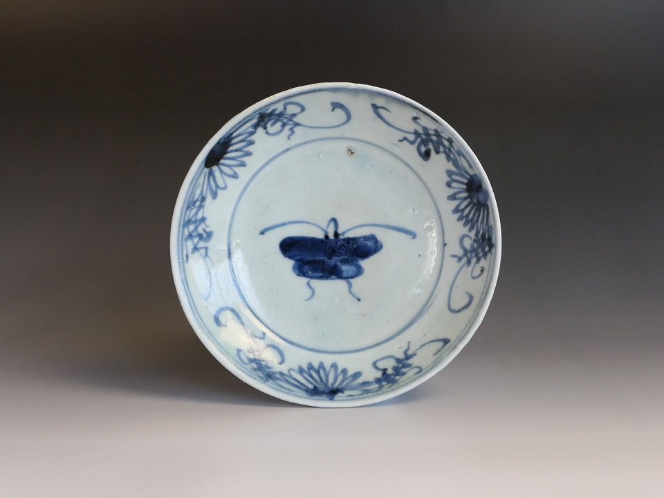 古陶磁その59 初期伊万里 輪花縁五寸皿 江戸初期(1630年代)