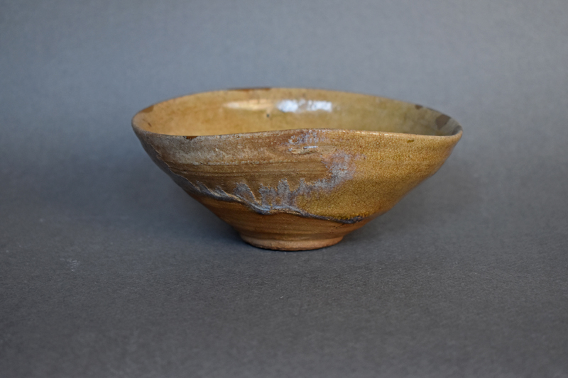 ♥美濃焼 小さな 黄瀬戸 茶碗 茶道具 骨董 古玩 ♥美濃焼 小さな 黄