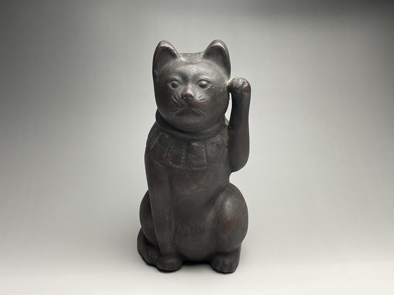 古美術 猫 - 備前招き猫伏香炉 | 古美術品専門サイト fufufufu.com 備前焼