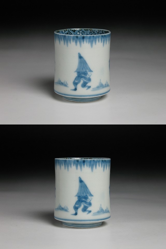 古美術 三樹 - 古伊万里 雨降傘人物文のぞき猪口 | 古美術品専門サイト