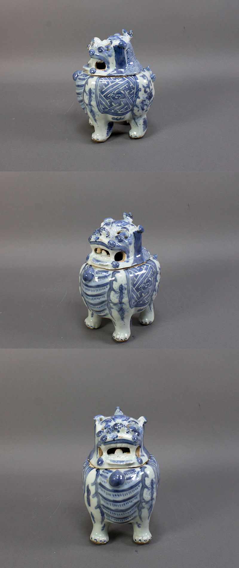 古美術 吉戸 - 明時代 古染付獅子香炉 | 古美術品専門サイト fufufufu.com