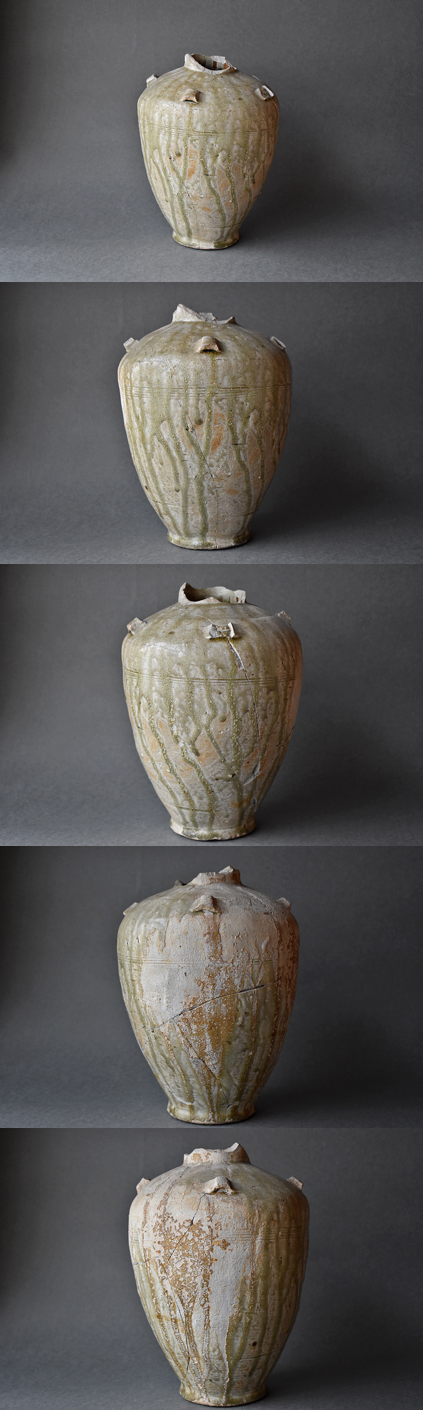 古童 - 古瀬戸 灰釉 四耳壺 | 古美術品専門サイト fufufufu.com