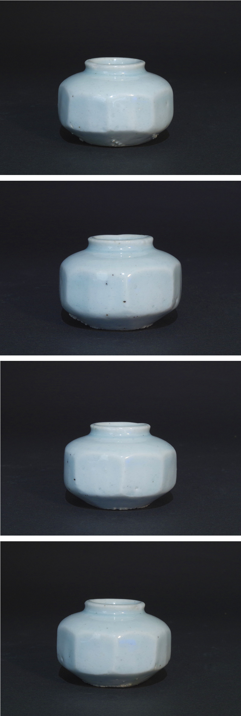 李朝白磁面取り壺 李朝 白磁 十一角面取 販売済み 壺 李朝 白磁 十一角面取 壺