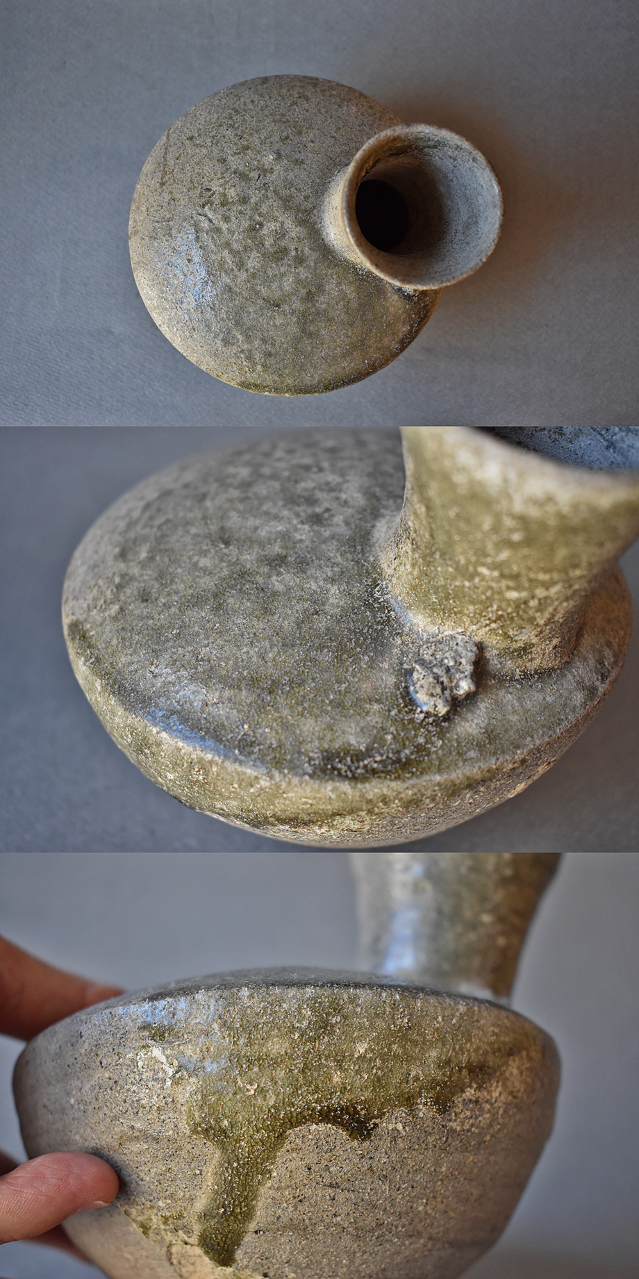 須恵器平瓶 古墳時代 考古発掘品 花呼ぶ器 見立て花器 須恵器