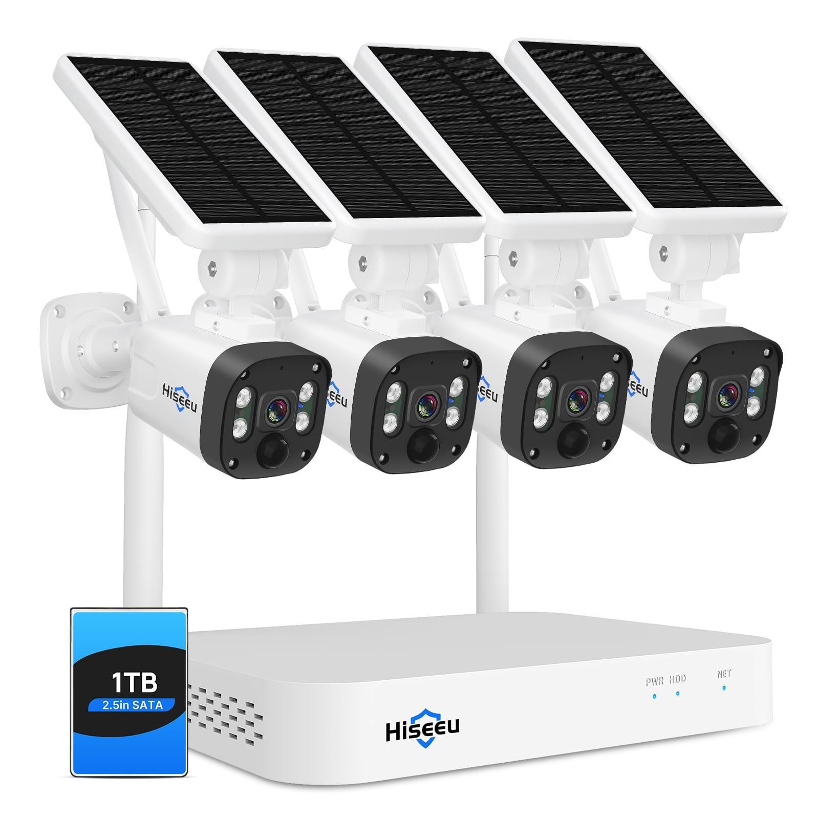 10CH HD 4K NVR, 4MP Spotlight]Solar Wireless Security Camera