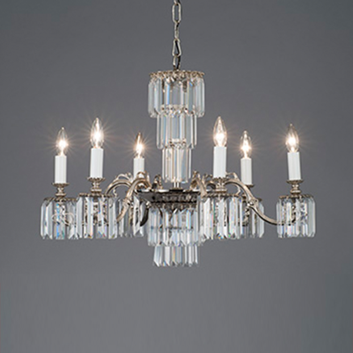 シャンデリア 10灯 ガラスと金属製(大塚家具で購入) 【公式通販】