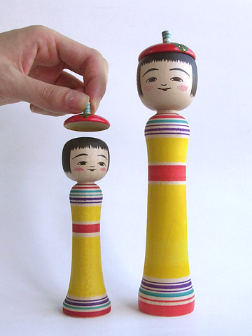 津軽こけし長谷川優志の長谷川辰雄型りんごベレー帽こけし｜ジェット